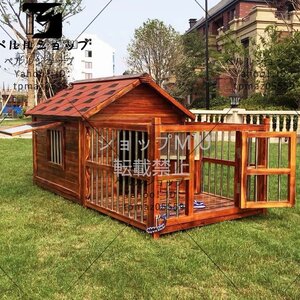 新入荷☆犬小屋 丈夫 ペットハウス 防水 屋外 豪華別荘 快適な空間 中型犬用 野外通気性 耐磨耗 簡単組立 ドアと窓付きの犬用犬小屋