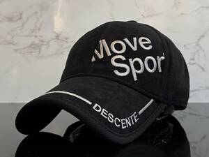 【未使用品】61EB 上品★DESCENTE デサント キャップ 帽子 CAP 上品で高級感のあるブラックのポリエステル起毛素材♪《FREEサイズ》