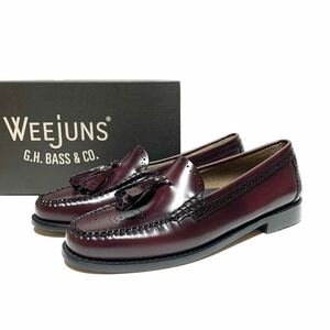 ☆未使用 ジーエイチバス G.H.BASS ウィージャン Weejuns レザー タッセル ローファー ワイン ブローグシューズ 革靴 プレッピー トラッド