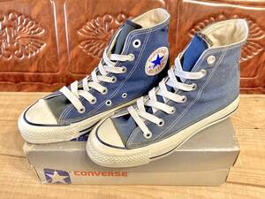 ★☆80s!USA!銀箱!希少レア!コンバース ALL STAR ネイビー 3.5 22.5cm converse オールスター 紺 ハイカット デッド ビンテージ 216☆★