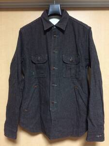 GERUGA ゲルガ GR-S-46 SHIRTS JKT C/W HERRINBONE ヘリンボーン シャツジャケット ブラウン 日本製 ウールシャツ サイズ4 藤井フミヤ