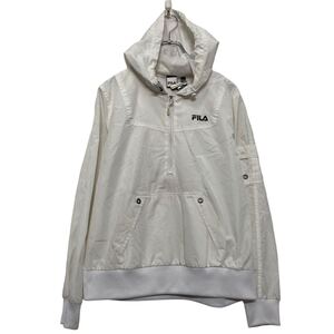 FILA ナイロン ジャケット レディース L ホワイト ハーフジップ フィラ 古着卸 アメリカ仕入 a609-6093