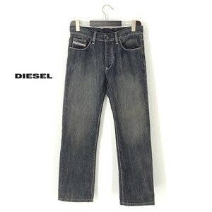 A7629/美品 春夏 DIESEL ディーゼル コットン スレ加工 ストレート テーパード ジーンズ ワーク デニムパンツ 32 M程 インディゴ/メンズ