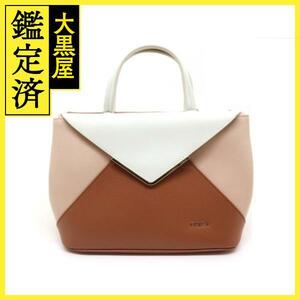 FURLA　フルラ　ケリス　２wayバッグ　ピンク　コーラル　ホワイト　レザー　2148103653056　【200】