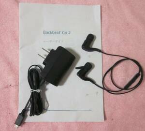 PLANTRONICS Bluetooth BackBeat GO2 イヤフォン ACアダプタ、ユーザーガイド付き★動作品