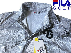 ■新品【FILA GOLF】フィラゴルフ トロピカル柄 QUICK-DRY吸汗速乾 ストレッチ 半袖ポロシャツ■WT/L