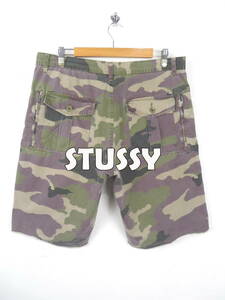 00s STUSSY ステューシー ★ カモフラージュ ショートパンツ W36 ★ 短パン ハーフパンツ 迷彩 ウッドランド ショーパン 古着 メンズ