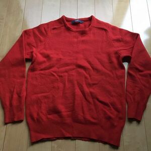 ジェイクルー ラムズウール ニットセーター 丸首 ニットプルオーバー 531-1-40 J CREW 朱色 M