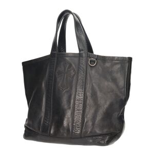 【中古】 CHROME HEARTS クロムハーツ UA 10周年記念 レザートートバッグ ブラック 黒 ハンドバッグ 24017216 RS