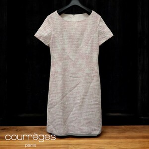 courreges / クレージュ レディース ノーカラー 半袖ワンピース ピンク系 38サイズ 春夏服 I-4369