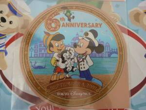 即決♪新品未使用♪東京ディズニーシー 6周年記念 ステッカー シール♪TDR TDL TDS♪