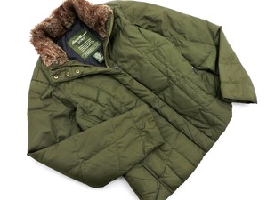 Eddie Bauer エディーバウアー フェイクファー ダウン ジャケット sizeM/カーキ ◆■ ☆ eka7 レディース