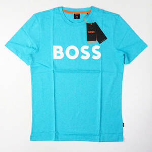 新品正規品 HUGO BOSS ヒューゴ ボス オレンジ メンズ 半袖 オーガニック コットン コントラストロゴ Tシャツ 大谷翔平 スカイブルー M