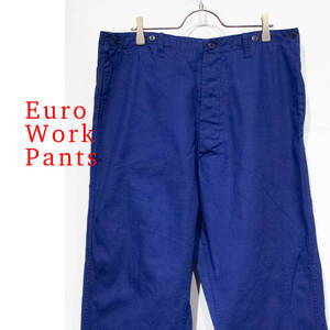 50（w86cm） / UNKNOWN Euro work pants ユーロ ワークパンツ ビンテージ ネイビー ブルー ヨーロッパ 古着 美品 60s 70s 80s