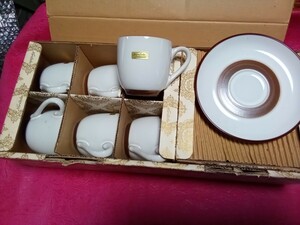 未使用★Noritake・Stone　Wareノリタケ・ストーンウェアー★カップ＆ソーサー6客セット（自宅倉庫長期保管品・共箱入）