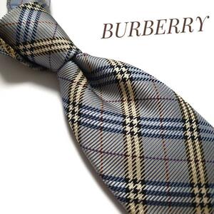 美品 バーバリー ネクタイ ハイブランド チェック 青系など BURBERRY 2404