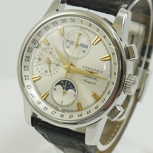 ★USED品 社外OH・訳有り LONGINES Conquest【ロンジン L1.642.4 コンクエスト メダリオン ムーンフェイズ トリプルカレンダー 自動巻】