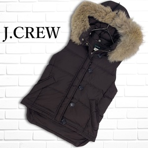 ◆送料無料◆ J.CREW ジェイクルー コヨーテ ファー ダウン ベスト 茶 ブラウン レディース　1874J