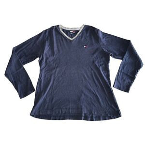 トミーフィルフィガー 90S Vネック カットソー 長袖Tシャツ ロンT 90年代　　TOMMY HILFIGER オールドヴィンテージ 雅瀬688