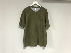 本物タケオキクチTAKEOKIKUCHIコットンVネックニット柄半袖Tシャツメンズサーフアメカジミリタリーワークビジネス茶ブラウン4日本製XL