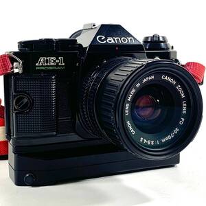 Canon AE-1 PROGRAM & ZOOM LENS FD 35-70mm 1:3.5-4.5 & POWER WINDER 美品 キャノン 一眼レフカメラ Camera Old Vintage Junk Used C12