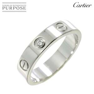 カルティエ Cartier ミニラブ #48 ダイヤ 1P リング K18 WG ホワイトゴールド 750 指輪 Mini Love Ring 90234380
