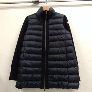 MONCLER モンクレール MAGLIONE TRICOT CARDIGAN ダウンジャケット ネイビー S ルーマニア製 冬 [管理番号7]