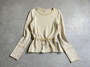 定価26,000円◆courreges◆春夏◆優しげな上品美カラー◎コットン 柔らか肌触り◎ サマー ニット ◆サイズ38◆日本製◆クレージュ