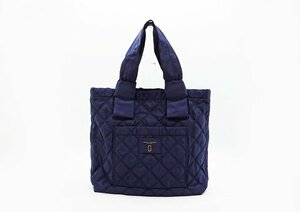 ◇新品同様【MARC JACOBS マーク ジェイコブス】DOUBLE J ロゴ ナイロン トート M0011197 トートバッグ ネイビー