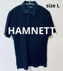 HAMNETT メンズ ポロシャツ L ブラック 黒 半袖 夏