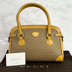 グッチ GUCCI ハンドバッグ マイクロGG カーキ ベージュ レザー　8-18590