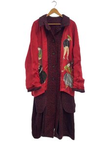 yohji yamamoto POUR HOMME◆21AW/鹿鳴館/95AW復刻/コート/2/ウール/RED/HX-C41-132