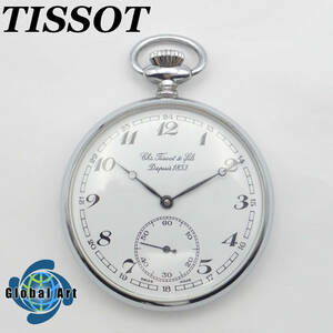 え06271/TISSOT ティソ/Chs Tissot & Fils Depuis 1853/手巻き/懐中時計/17石/スモセコ/数字/文字盤 ホワイト