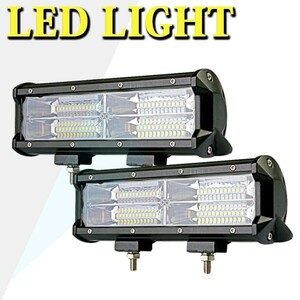 ホワイト 投光器 集魚灯 トラック バイク SUV 農業機械 LED ワークライト 作業灯 144W 9インチ 6500K 12V/24V 9C-144W 2個