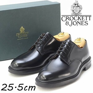 新品◆Crockett&Jones クロケット＆ジョーンズ GRASMERE 4 レザー プレーントゥ ビジネス ドレス シューズ 黒 ブラック 7E