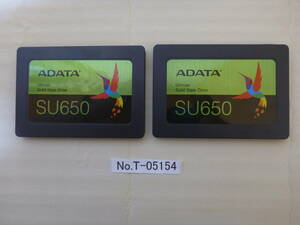 管理番号　T-05154 / SSD / ADATA / 2.5インチ / SATA / 480GB / 2個セット / ゆうパケット発送 / データ消去済み / ジャンク扱い