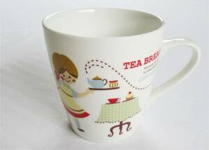 チョコホリック【chocoholic】マグカップ　tea break 女の子 カップケーキ　スイマー　陶器 食器 コーヒー　紅茶
