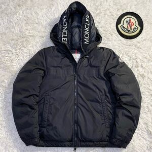 人気!! モンクレール 『ダブルフード』 MONCLER モントベルニール MONTVERNIER ダウンジャケット 二重 ワッペン ロゴ刺繍 ブラック メンズ