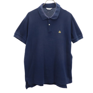 ブルックスブラザーズ USA製 半袖 ポロシャツ L ネイビー Brooks Brothers Golden Fleece 鹿の子 メンズ