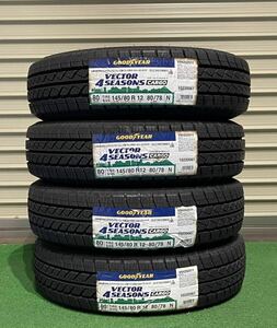 ★全国送料無料★【2021年製】 グッドイヤー Vector 4seasons cargo 145/80R12 80/78N 4本セット オールシーズンタイヤ