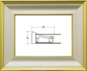 油絵/油彩額縁 木製フレーム 3407 アクリル付 サイズ P10号 金泥 ( ゴールド マッド)