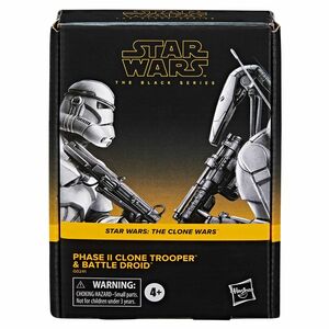 Star Wars TBS tCW Phase II Clone Trooper and Battle Droid 6-Inch Action Figure 2-Pack