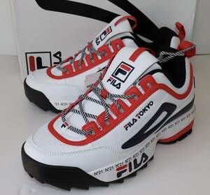 定価21000 新品 本物 N°21 × FILA ヌメロヴェントゥーノ フィラ ユニセックス Disruptor2 ディスラプター スニーカー F0542 30cm 1030