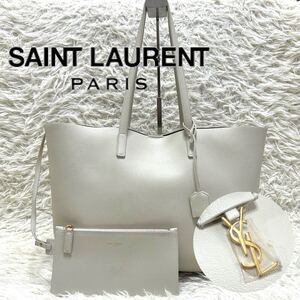 1円 サンローランパリ SAINT LAURENT PARIS トートバッグ トイ ショッピング レザー ポーチ ロゴ YSL A4 大容量 通勤 ビジネス レディース