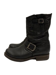 FRYE◆エンジニアブーツ/US7/BLK/レザー