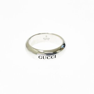 【1円スタート】GUCCI グッチ シルバー 甲丸 ロゴ 7.3g 925刻印 指輪 リング 376418