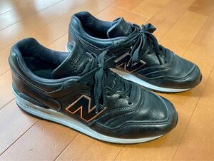 【27cm】M997PAF Horween社高級レザー ブラック×ゴールド New Balance ニューバランス made in USA