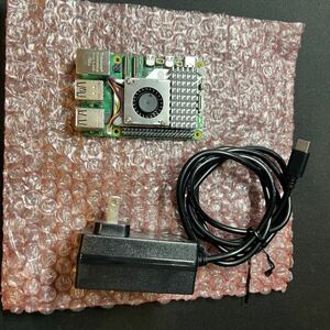 中古 再出品 Raspberry Pi 5シングルボードPC 8GB RAM 純正 アクティブ・クーラー・ヒートシンク/ファン Geekworm 27W USBC アダプタ付