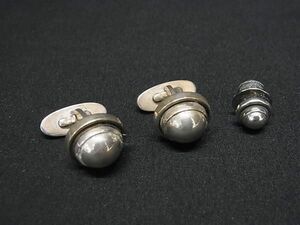 1円 GEORG JENSEN ジョージ ジェンセン SV925 カフス カフリンクス ネクタイピン アクセサリー 2点セット シルバー系 AW9180