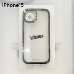 CASETiFY iPhone 15用 透明ケース クリア ブラック